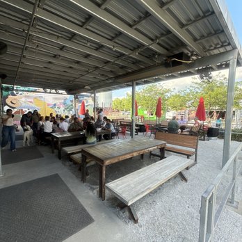 Bike Rack Brewing - Outside seating area and food trucks - Breweries Near Me - Bentonville, Arkansas
