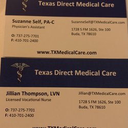 Texas Direct Medical Care - Business cards from the clinicians I met today who were both approachable & knowledgeable