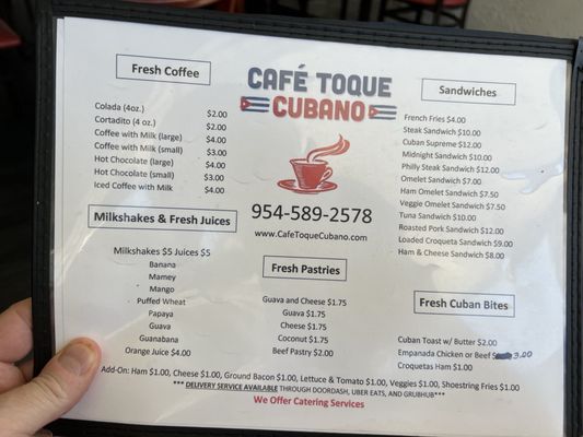 Menu photo 6 Cafe Toque Cubano Dania Beach, FL Menu photo 6 Cafe Toque Cubano Dania Beach, FL