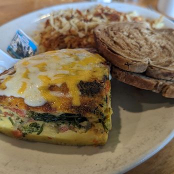 The Roost - Veggie Quiche, rye bread, hash browns - Breakfast & Brunch Near Me - Indianapolis, Indiana The Roost - Veggie Quiche, rye bread, hash browns - Breakfast & Brunch Near Me - Indianapolis, Indiana
