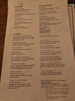 Menu photo 2 Christmas Farm Inn Restaurant Jackson, NH