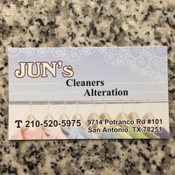 Jun's Cleaners & Alteration - Biz card