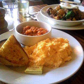 Batch Espresso - Sept 23rd. 2016 scrambled eggs with sourdough toast. And a side of spicy baked beans. Poached egg with hash on top of picture. - Coffee & Tea Near Me - Balaclava, VIC Batch Espresso - Sept 23rd. 2016 scrambled eggs with sourdough toast. And a side of spicy baked beans. Poached egg with hash on top of picture. - Coffee & Tea Near Me - Balaclava, VIC