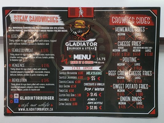Menu photo 8 Gladiator Burger & Steak Mississauga, ON