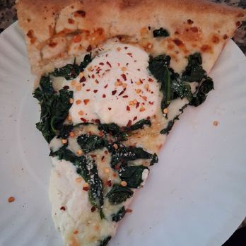 Home Slice Pizza - White pie with spinach - Pizza Near Me - Houston, Texas Home Slice Pizza - White pie with spinach - Pizza Near Me - Houston, Texas