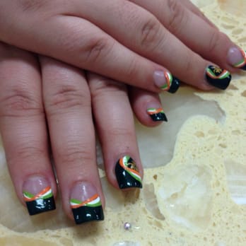 Nails Couture - Just in time for St. Patricks Day! Sport'n the Irish Flag! - Nail Salons Near Me - Houston, Texas