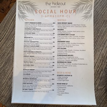 The Hideout Kitchen + Bar - Happy Hour Menu - Comfort Food Near Me - Palm Desert, California The Hideout Kitchen + Bar - Happy Hour Menu - Comfort Food Near Me - Palm Desert, California