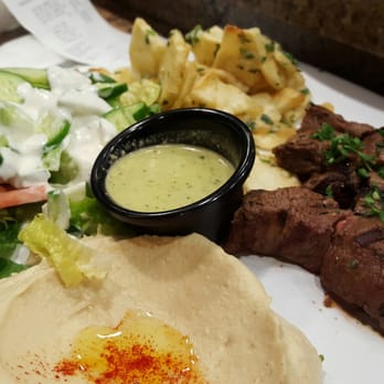 Green Olive - Filet Mignon Beef Kabob Platter - Mediterranean Near Me - Downey, California Green Olive - Filet Mignon Beef Kabob Platter - Mediterranean Near Me - Downey, California