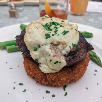 Wild River Grille - The Filet Mignon with the Bleu cheese cream sauce was cooked to perfection! Delish! - New American Near Me - Reno, Nevada Wild River Grille - The Filet Mignon with the Bleu cheese cream sauce was cooked to perfection! Delish! - New American Near Me - Reno, Nevada
