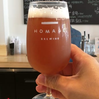 Homage Brewing - A pour of Cuvee D'Ennui at Homage Brewing; Barrel Aged Sour Ale with Strawberries.  By far my favorite! - Breweries Near Me - Pomona, California