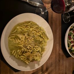 Fusilli with pesto cream Fusilli with pesto cream