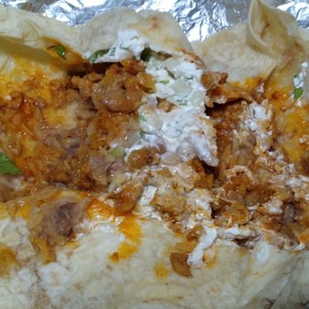 El Tapatio #2 - Inside shot of the chicken burrito! (Minus lettuce) Yummy! - Tacos Near Me - Del City, Oklahoma