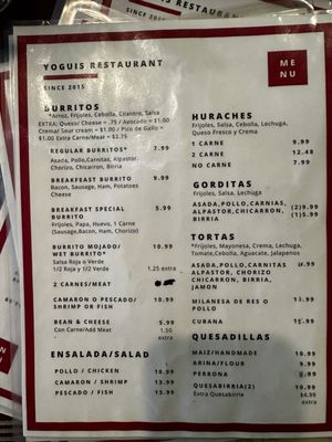 Menu photo 7 Yoguis Restaurant Bellflower, CA