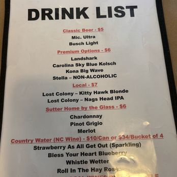 I Got Your Crabs - Drink menu - Seafood Near Me - Kitty Hawk, North Carolina