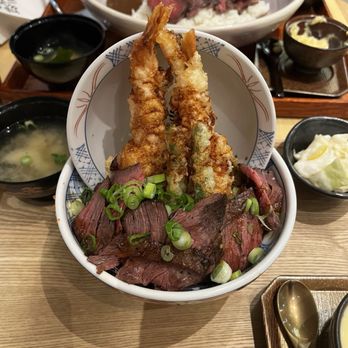 Tendon Kohaku - Beef Steak Aimori tendon set - Japanese Near Me - Seattle, Washington