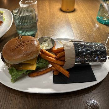The Elm - The Elm Cheddar Burger - New American Near Me - La Grange, Illinois