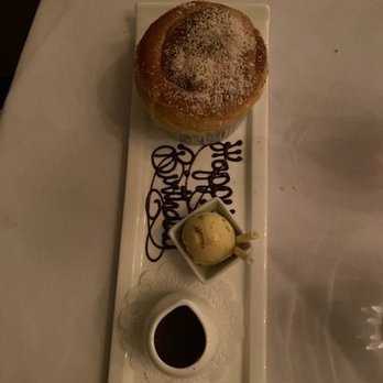Circa 1886 Restaurant - Birthday dessert.... apple souffle. - New American Near Me - Charleston, South Carolina Circa 1886 Restaurant - Birthday dessert.... apple souffle. - New American Near Me - Charleston, South Carolina