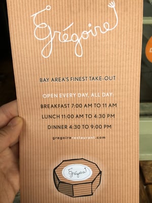 Menu photo 8 Grégoire Berkeley, CA