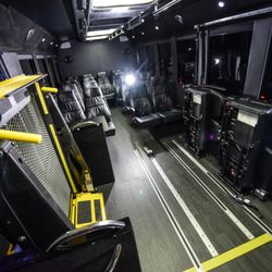 Martin's Sedan and Limousine Service - #25 Ford F550 ADA (inside)
*Seats 24 passengers (no wheelchairs)
*Seats 19 with 1 wheelchair
*Seats 17 with 2 wheelchairs