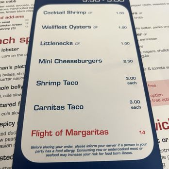 Carolines Bar and Grill - Happy Hour Menu - Seafood Near Me - North Eastham, Massachusetts