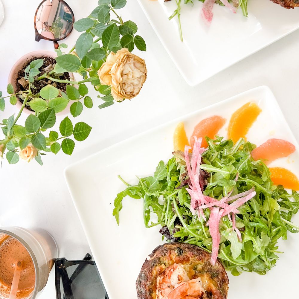 Peacock Cafe - Mushroom quiche with citrus salad - Wine Bars Near Me - Washington, DC, District of Columbia
