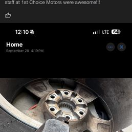 The worn brakes on Sept 28th that they said my mechanic was wrong about.