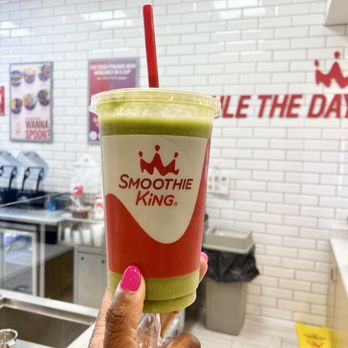 Smoothie King - 20 April 2023 -- Lemon Ginger Spinach Smoothie. Price is $6.69 for a small cup (20oz) under "Be Well" on their menu - from Smoothie King - Juice Bars & Smoothies Near Me - Rocky River, Ohio