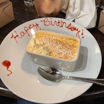 Settlers Bay Lodge - Free dessert on your birthday! This is the crème brûlée - Steakhouses Near Me - Wasilla, Alaska Settlers Bay Lodge - Free dessert on your birthday! This is the crème brûlée - Steakhouses Near Me - Wasilla, Alaska