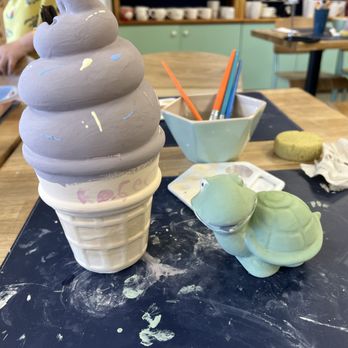 Color Me Mine - Ice cream cone bank and turtle - Paint-Your-Own Pottery Near Me - Sandy, Utah Color Me Mine - Ice cream cone bank and turtle - Paint-Your-Own Pottery Near Me - Sandy, Utah