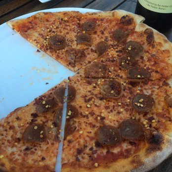 Sweet Pea's Cafe - Picture of the pepperoni pizza, was so excited to eat it didn't take a picture til after a few slices were gone. It was de-lish-ous - Cafes Near Me - Bar Harbor, Maine