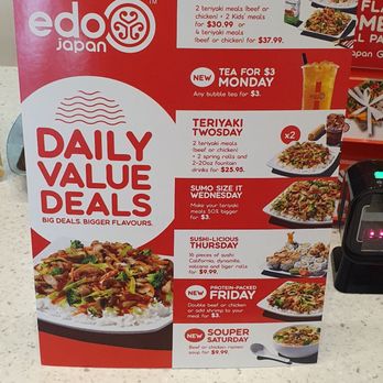 Edo Japan - a person holding a box of daily value meals - Japanese Near Me - Newmarket, Ontario Edo Japan - a person holding a box of daily value meals - Japanese Near Me - Newmarket, Ontario