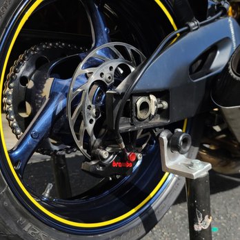 GP Motomax - Had my rims powder coated, rear brake caliper and rotor mounted, custom brake line, and rear brake caliper bracket machined. - Motorcycle Repair Near Me - Fullerton, California