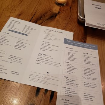 Bartaco Chastain Park - Menu and order sheet - Mexican Near Me - Atlanta, Georgia
