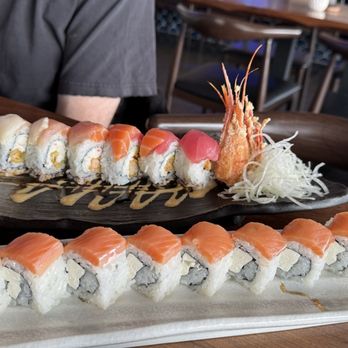 Sushi Yo - Over the Rainbow in back, Philly roll without avocado in front. - Sushi Bars Near Me - Sacramento, California Sushi Yo - Over the Rainbow in back, Philly roll without avocado in front. - Sushi Bars Near Me - Sacramento, California