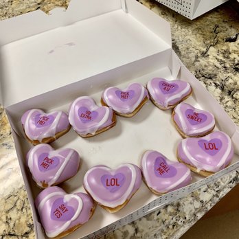 Krispy Kreme - Conversation heart donuts - Donuts Near Me - Santa Clara, California