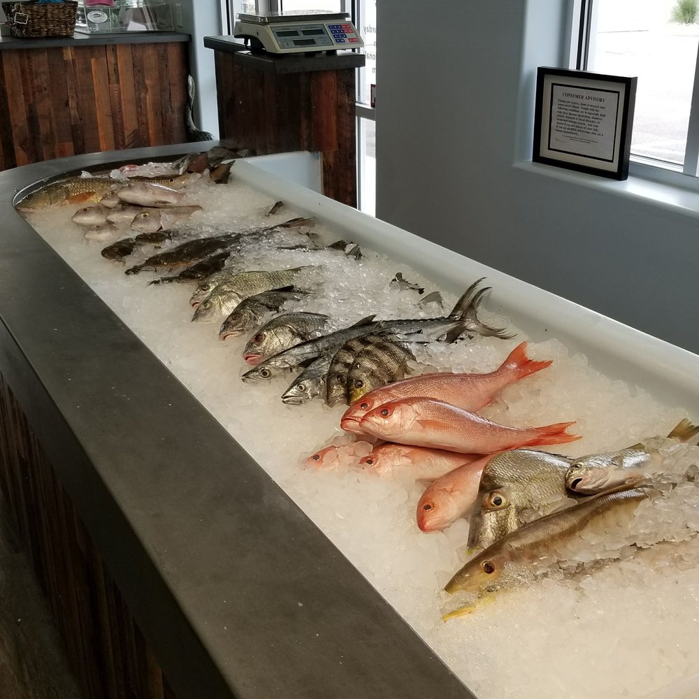 Blue Ocean Market - fish on ice on a counter - Seafood Markets Near Me - Morehead City, North Carolina