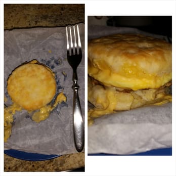 Caffe Promenade - My husband's breakfast biscuit. Quite small as you can see. - Coffee & Tea Near Me - Allen, Texas