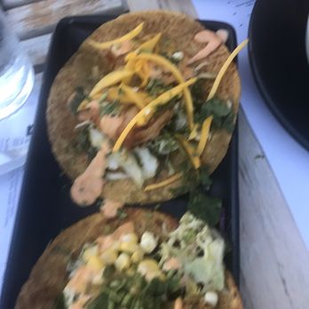 MEXiCUE - Fried Avocado on left, shrimp taco on the right - Mexican Near Me - Stamford, Connecticut MEXiCUE - Fried Avocado on left, shrimp taco on the right - Mexican Near Me - Stamford, Connecticut