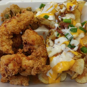 Hawaiian Twisted Tater - My plate... Tenders, chips, and fried okra. - Food Trucks Near Me Hawaiian Twisted Tater - My plate... Tenders, chips, and fried okra. - Food Trucks Near Me