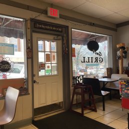 the entrance to the restaurant