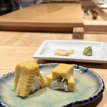 Nozawa Bar - Tamago (Apricot Lane Eggs) Nigiri - Sushi Bars Near Me - Beverly Hills, California