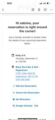 Menu photo 7 Black Rock Bar & Grill Hagerstown, MD