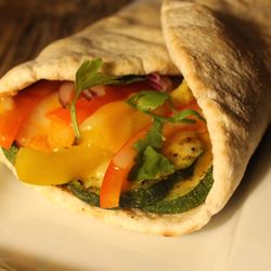Foodie Bait - Grilled peppers and zucchini wrap