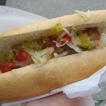 Top Dog - Lemon chicken dog with everything - Hot Dogs Near Me - Berkeley, California