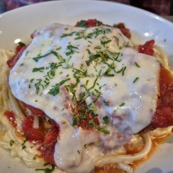The James - Chicken parm, very good but next time, we'd ask for just marinara sauce with no Alfredo - American Near Me - Charleston, South Carolina