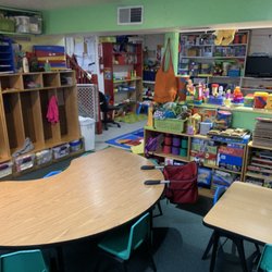 Each child has a cubby assigned to them.