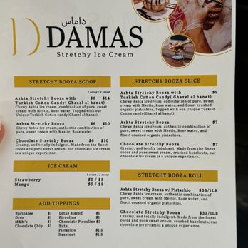 Damas Booza - Menu - Desserts Near Me - South Miami, Florida Damas Booza - Menu - Desserts Near Me - South Miami, Florida