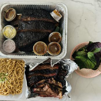 Fikscue Craft BBQ - Got a garlic noodles and some fresh herbs for the completed party - Barbeque Near Me - Alameda, California