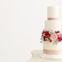 Save The Date Collective - White Floral Wedding Cake by Save the Date Collective
