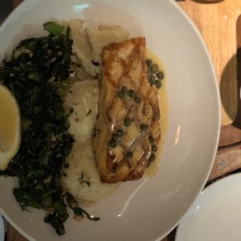 Eureka! - Grilled salmon with sautéed kale and broccolini - American Near Me - Concord, California